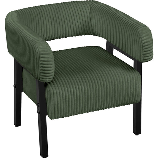Corduroy Barrel Accent Chair Contemporary Upholstered Armchair