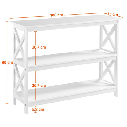 3-Tier Wooden Console Table Sofa Side Table Entryway Table