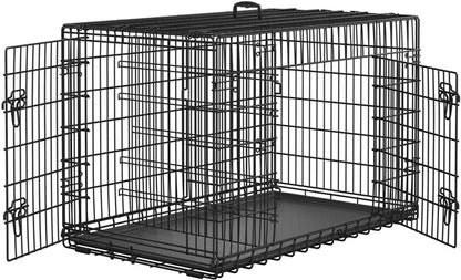 122cm Dog Crate for Large Dogs w/ Divider Foldable Metal Wire Dog Cage Kennel