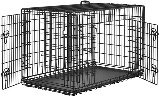 122cm Dog Crate for Large Dogs w/ Divider Foldable Metal Wire Dog Cage Kennel