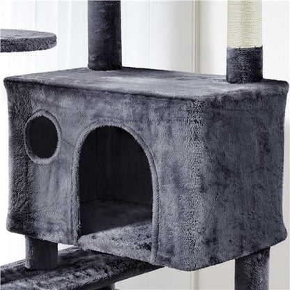 203cm H Plush Cat Tree Multilevel Indoor Cat Tower
