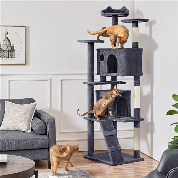 203cm H Plush Cat Tree Multilevel Indoor Cat Tower