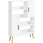 4-Tier Bookshelf with 2 Storage Cabinets Modern Open Bookcase