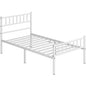 Single Metal Bed Frame with Slatted Headboard and Footboard