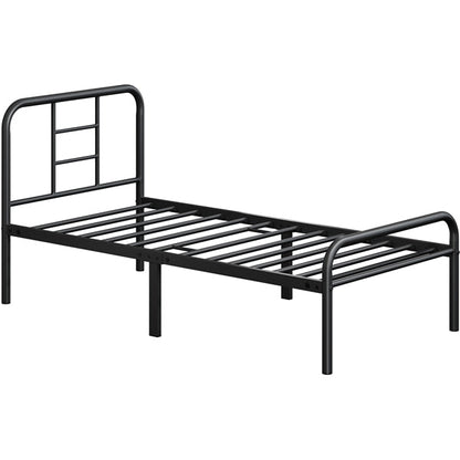 Strong Iron Platform Bed Single Bed Frame with High Headboard