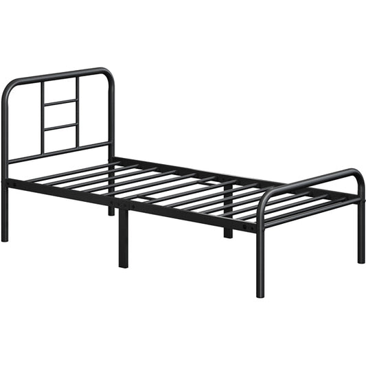 Strong Iron Platform Bed Single Bed Frame with High Headboard