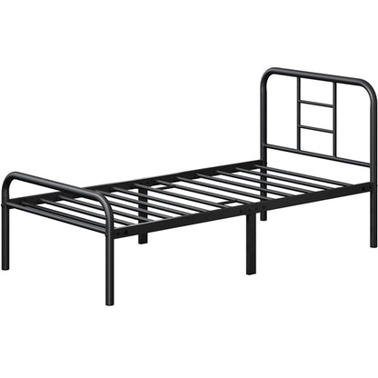 Strong Iron Platform Bed Single Bed Frame with High Headboard