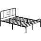 Romantic Metal-Framed Bed with High Headboard Strong Iron Platform Bed