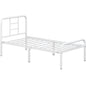 Single Metal Bed Frame with High Headboard Strong Iron Platform Bed