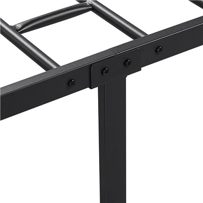 Classic Queen Size Iron Platform Bed with High Headboard and Footboard