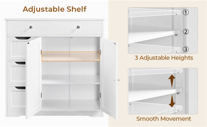Modern Wooden Bathroom Storage Cabinet Freestanding Floor Cabinet