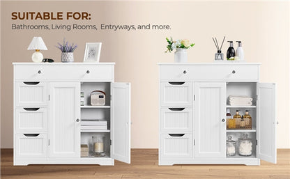 Modern Wooden Bathroom Storage Cabinet Freestanding Floor Cabinet