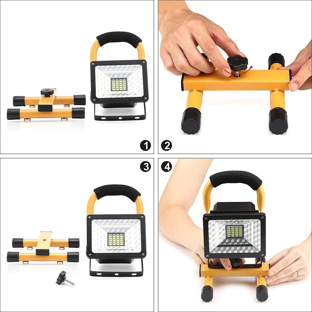 Rechargeable Portable LED Work Light with Stand,24LEDs,30W, Waterproof