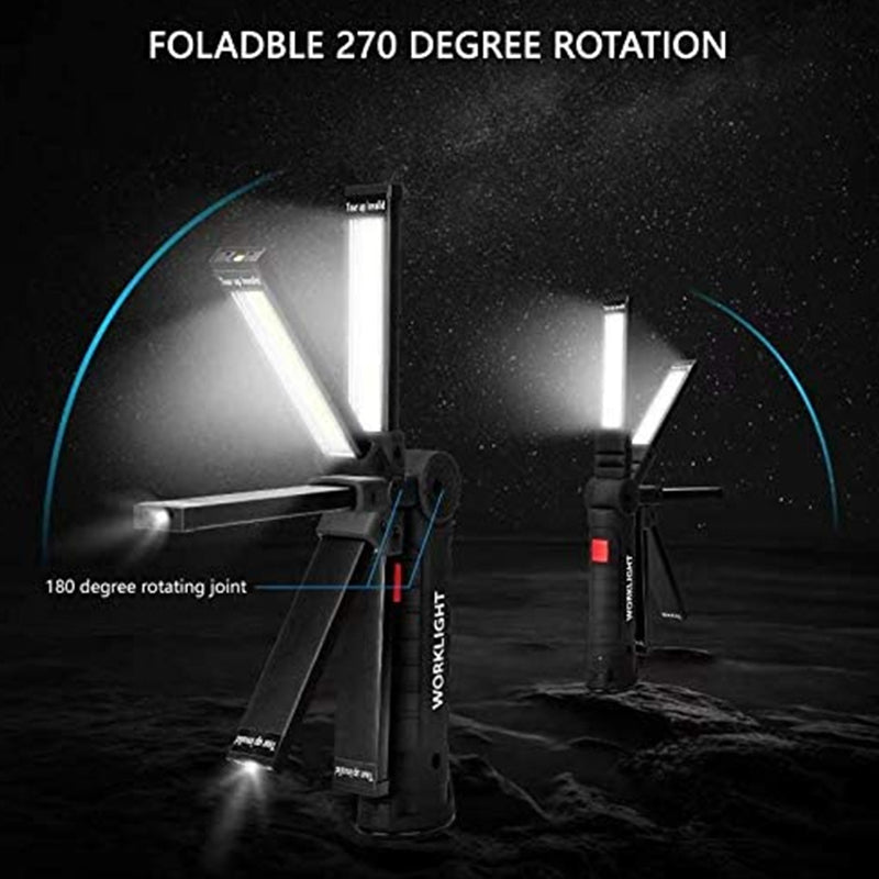 LED Work Light Flashlight with Magnetic Base 270?Rotate Grill Light and 5 Modes