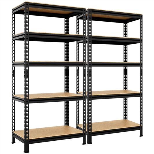 2pcs 5-Tier Utility Shelves Adjustable Metal Shelving Units