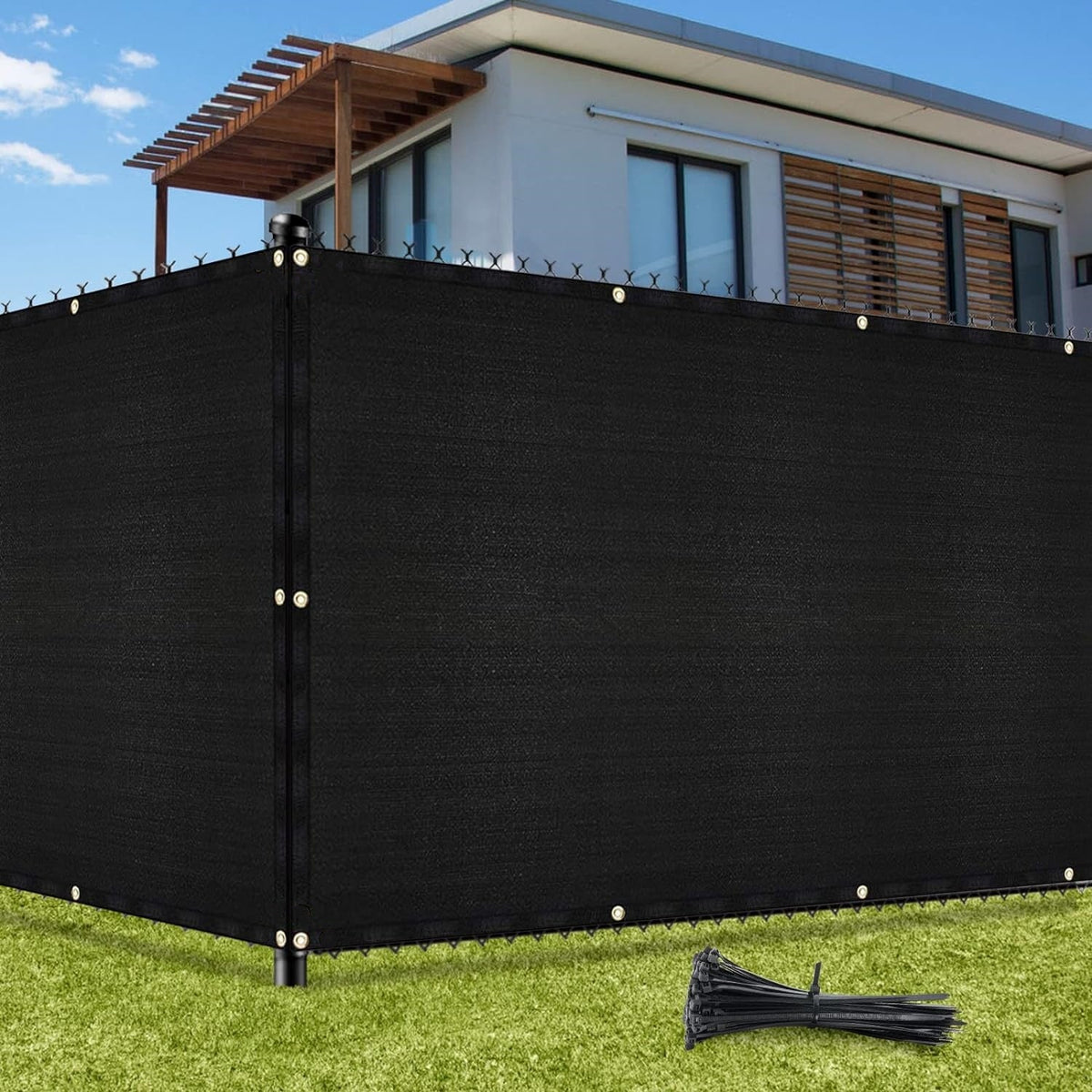 100GSM Privacy Fence Screen Black 1.2Mx10M