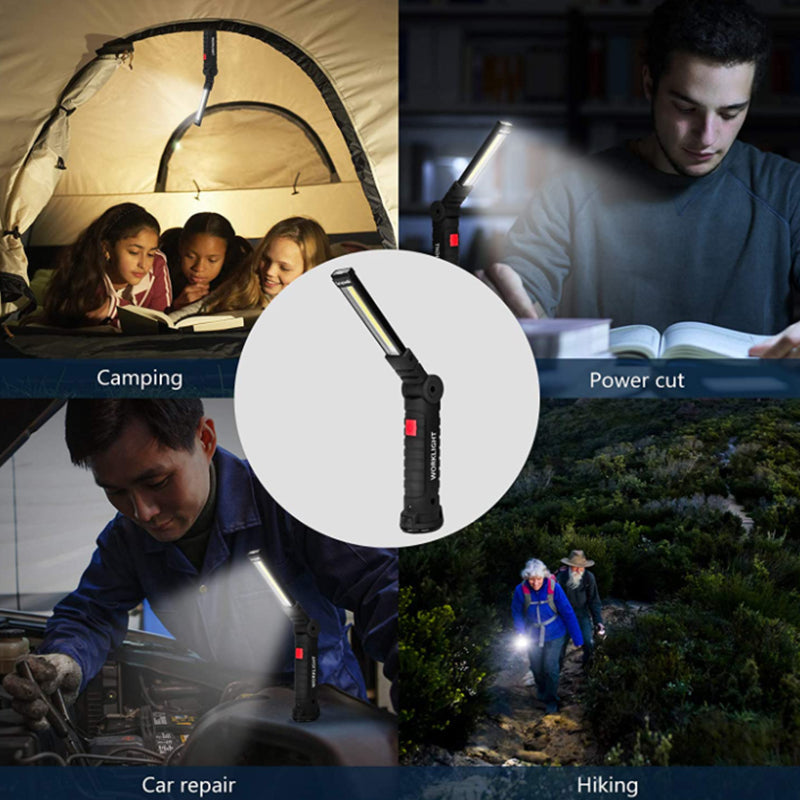 LED Work Light Flashlight with Magnetic Base 270?Rotate Grill Light and 5 Modes