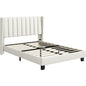135 cm W x 190 cm L Upholstered Bed Frame With Base & Wing Side
