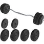 30 KG Home Gym Barbell Weight Set Detachable Curl Bar with Plates and Star Locks