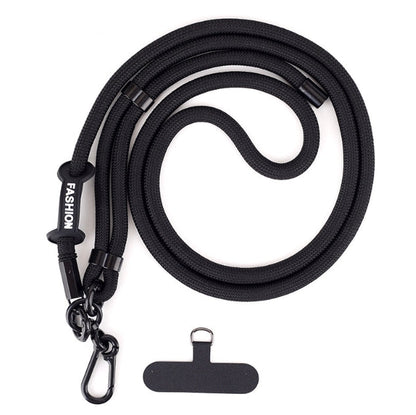7mm Adjustable Mobile Phone Lanyard Black Detachable Nylon Crossbody Lanyard