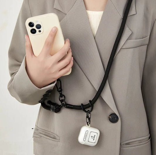 7mm Adjustable Mobile Phone Lanyard Black Detachable Nylon Crossbody Lanyard