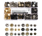 120Sets Leather Snaps Button Kit - 0.49 inch Metal Button,6 Color Snap