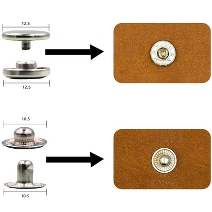 120Sets Leather Snaps Button Kit - 0.49 inch Metal Button,6 Color Snap