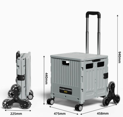 Removable Collapsible Basket with Handle Foldable Trolley