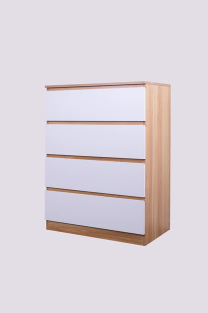 'Monaco' Set of 4 drawers white + oak