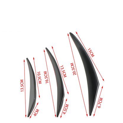 6-Piece Car Front Bumper Lip Splitter Fins Body Spoiler Canards Refit