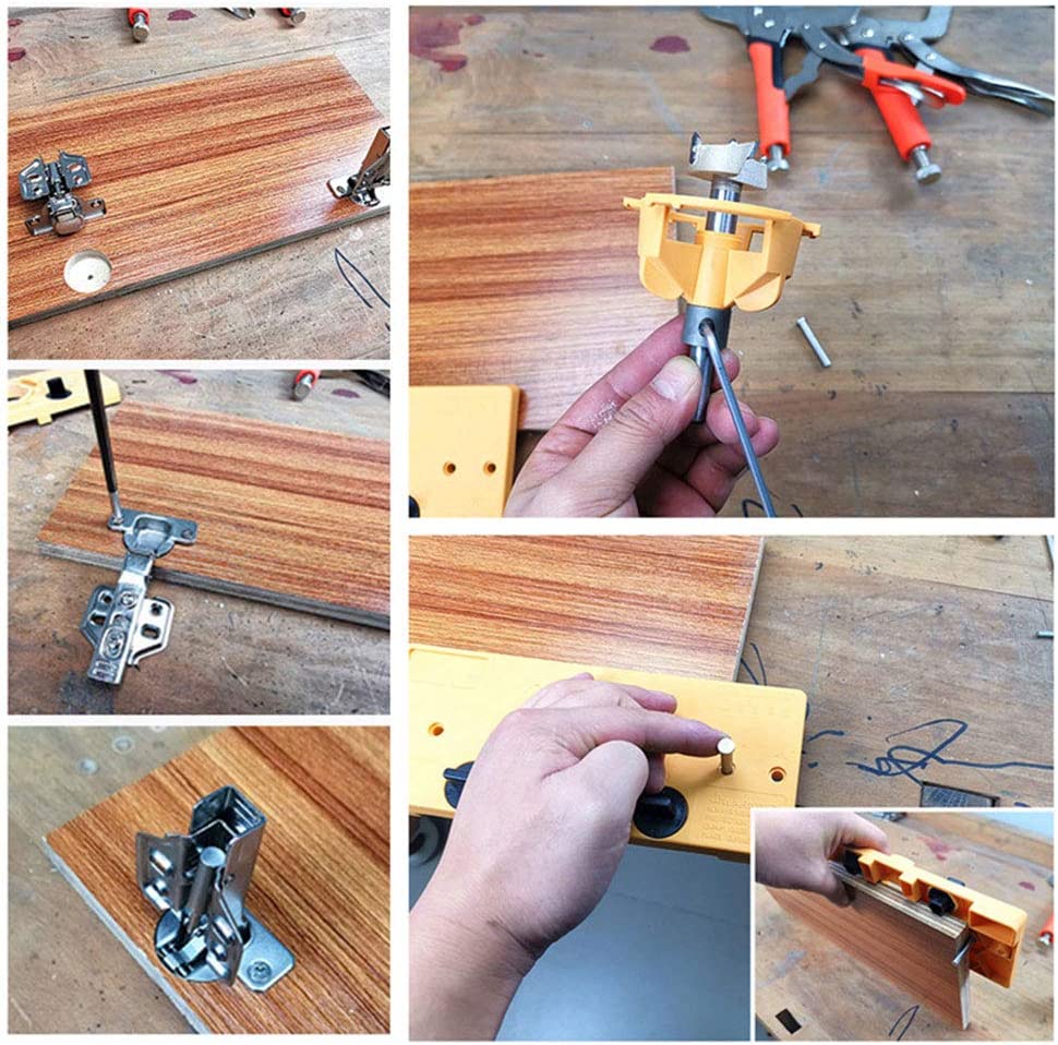 Concealed 35mm Cup Style Hinge Jig Boring Hole Drill Guide Drill Bit Wood