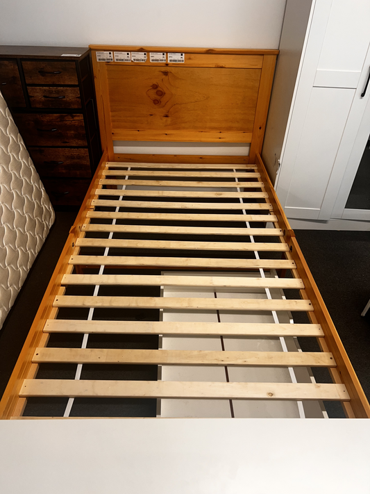 'Metro' Solid Pine Bed Frame Honey King Single
