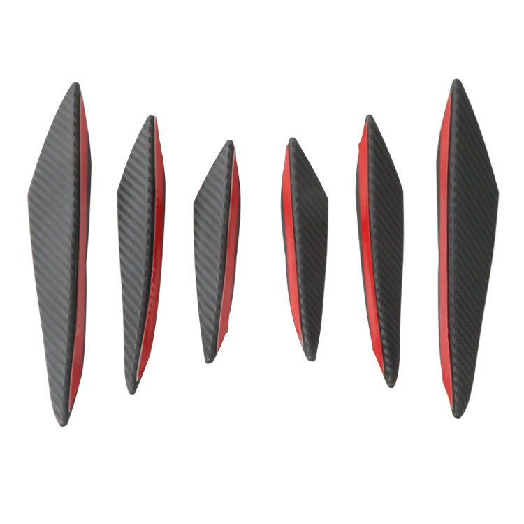 6-Piece Car Front Bumper Lip Splitter Fins Body Spoiler Canards Refit