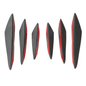 6-Piece Car Front Bumper Lip Splitter Fins Body Spoiler Canards Refit