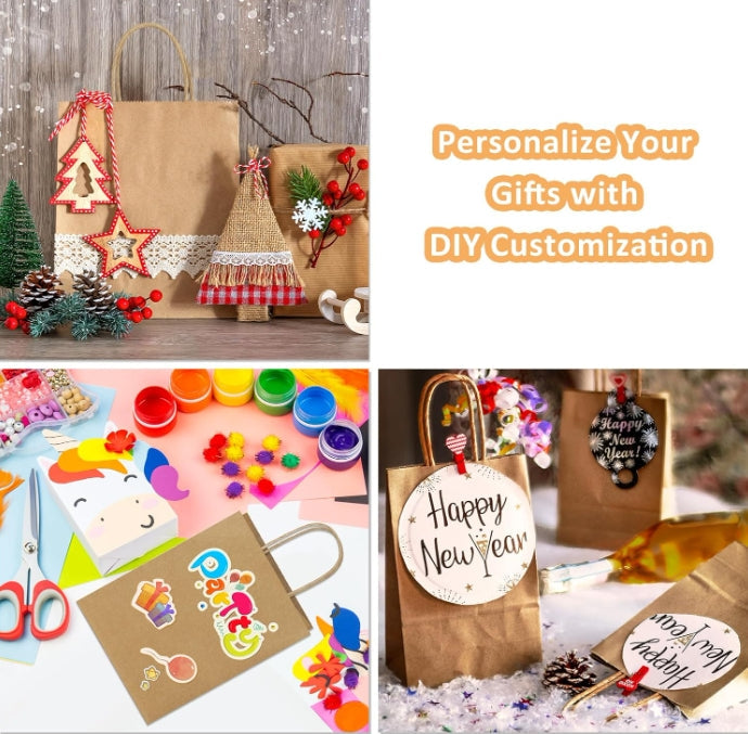25pcs Kraft Paper Bags Party Bags Shopping Bag
