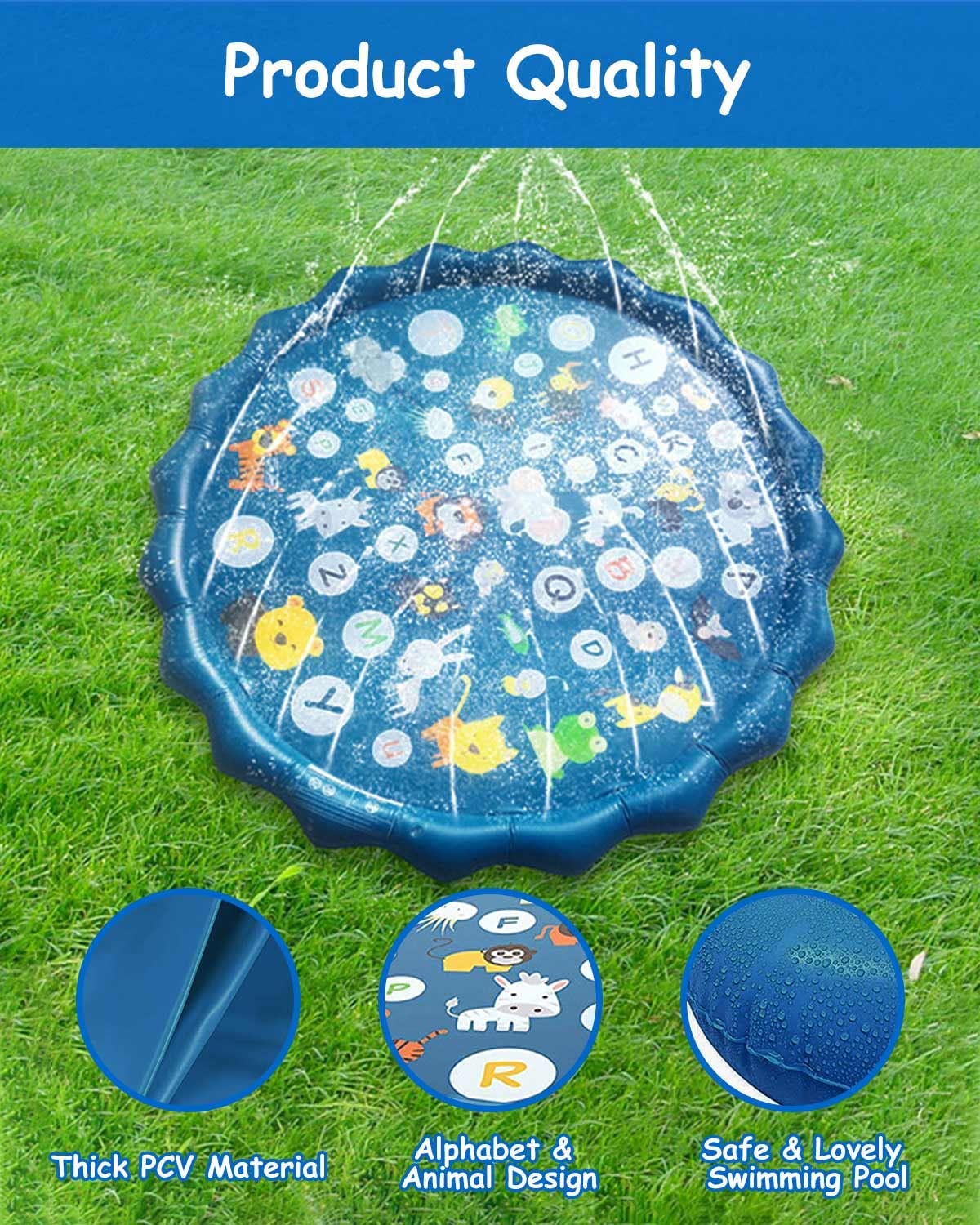Kids Water Play Mat Sprinkler Splash Pad 170CM