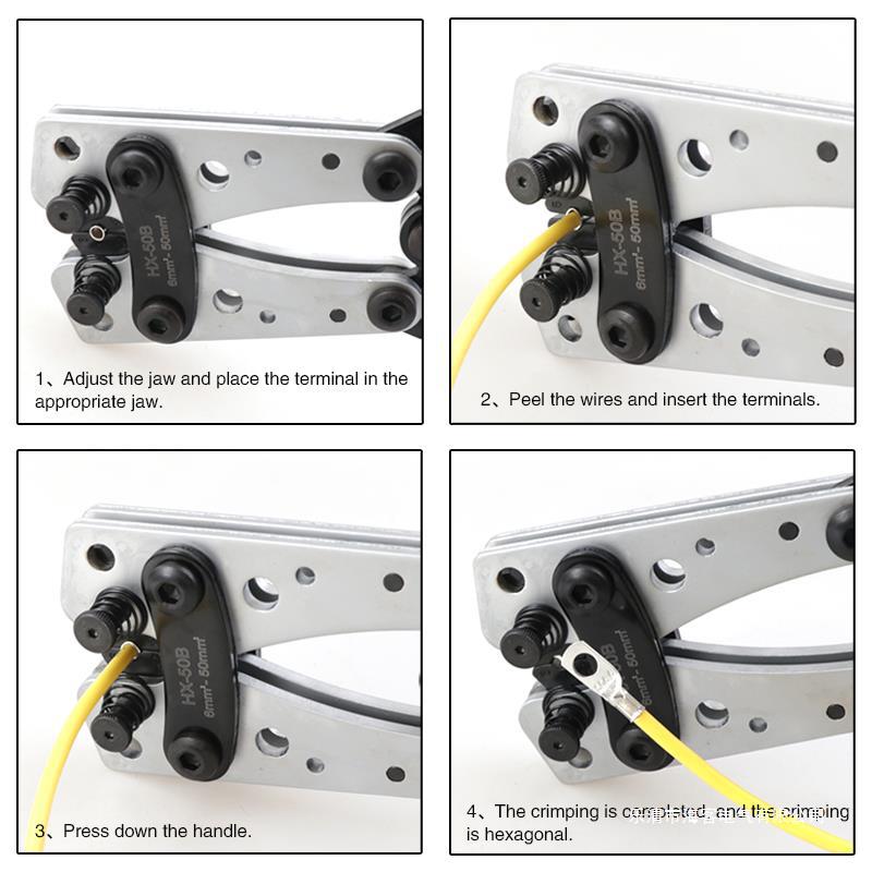 6 - 50 mm2 Anderson Plug Crimp Crimping Tool Battery Cable Lug Hex Crimper
