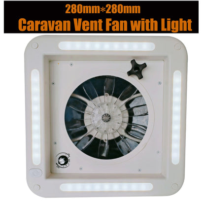 Caravan Roof Vent Fan with Light