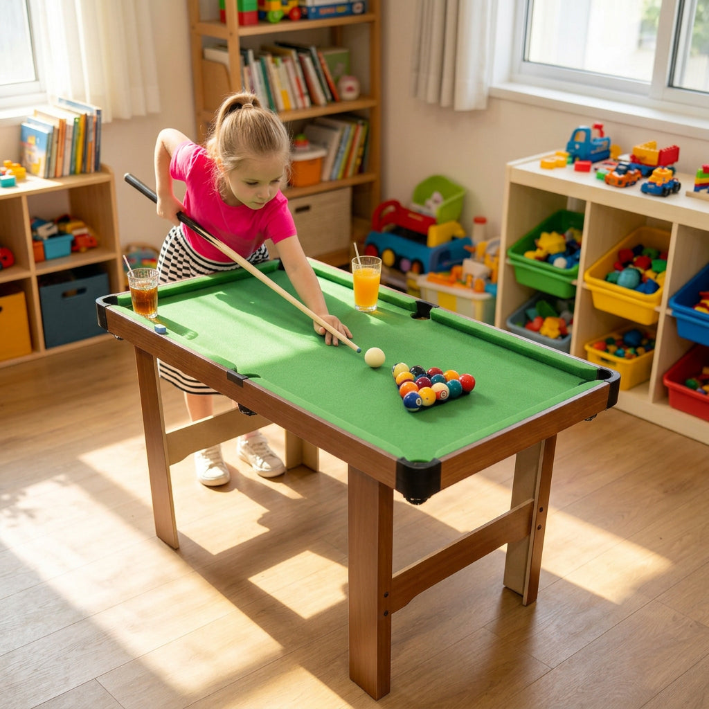 Mini Pool Table Set 120cm By 61cm 72cm High Portable Billiards Game
