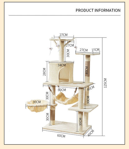 Cat Tree Scratching Post with Mouse 125CM