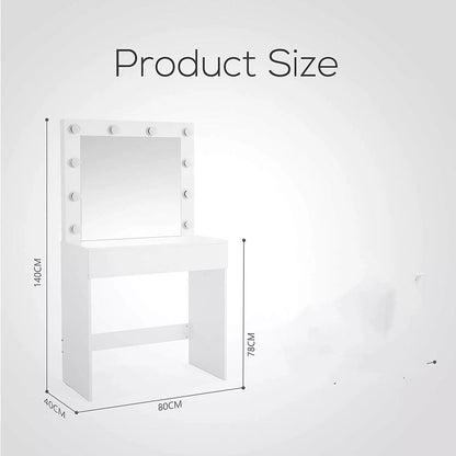 "York' LED Light Dressing Table and Stool