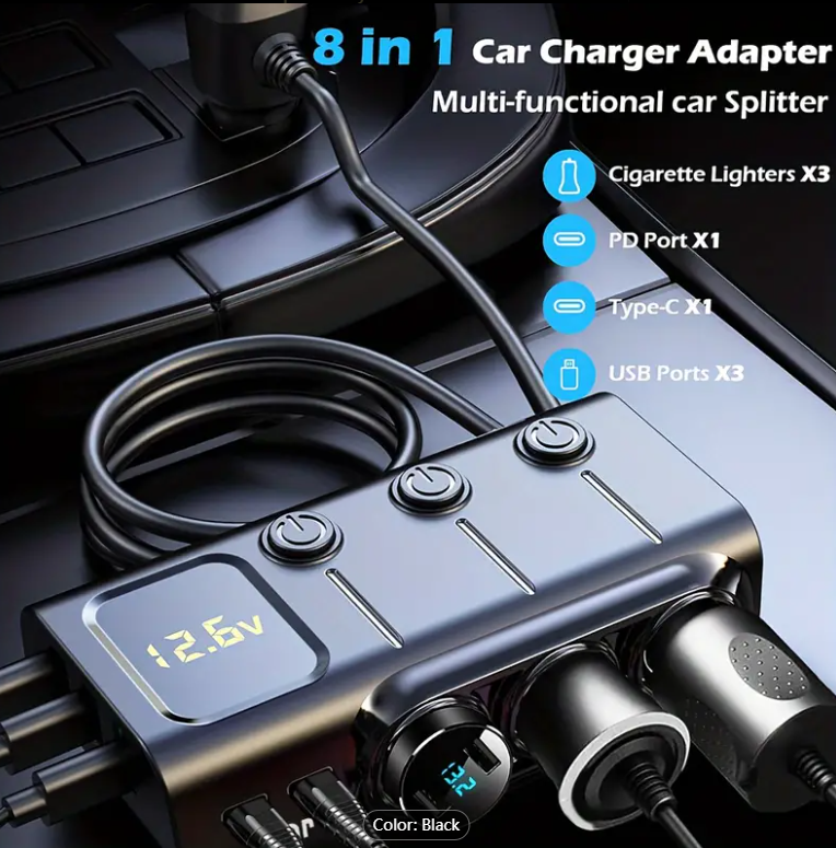 PD Fast Charging Car Lighter Adapter Splitter Cigarette Lighter Socket
