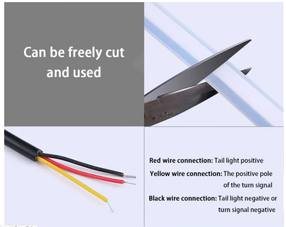 30CM Flexible Motorcycle Turn Signal Light Red to Yellow