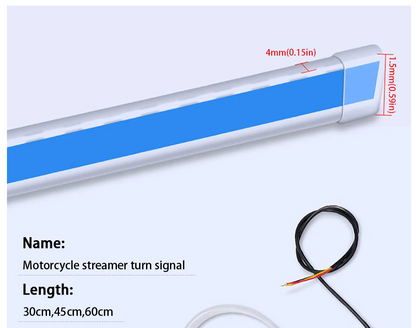30CM Flexible Motorcycle Turn Signal Light Red to Yellow