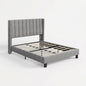 Queen Upholstered Bed Frame with Channel Tufted Headboard