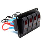 4 Gang Aluminum Rocker Switch Panel Toggle Dash 5 Pin ON/Off