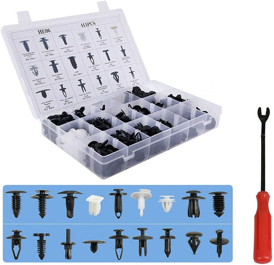 415-Piece Car Body Push Retainer Pin Rivet Trim Plastic Clips