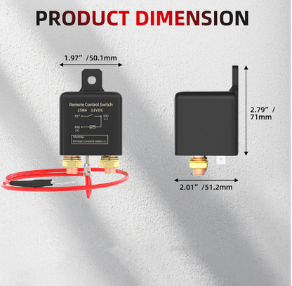 12V DC 200A Remote Battery Disconnect Switch Isolator Wireless for Car Truck RV