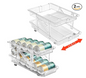 2PC Infinite Telescopic Beverage Storage Box, Two-Tier Automatic Rolling Soda Can Storage Organizer
