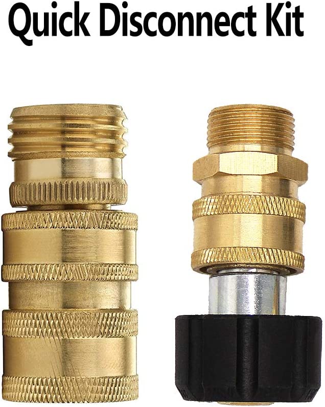 Pressure Washer Adapter Set, Quick Disconnect Kit, M22 Swivel to 3/8'' Quick Connect 3/4" to Quick Release